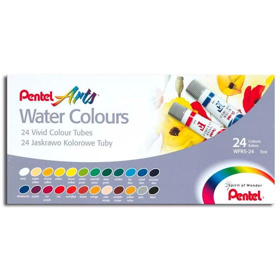 Imagem de Tinta Aquarela Pentel Arts Water Colours com 24 cores (WFRS-24)