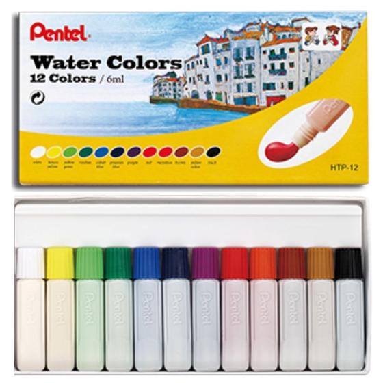 Imagem de Tinta Aquarela Pentel Water Colour 12 Cores 6ml Ilustração