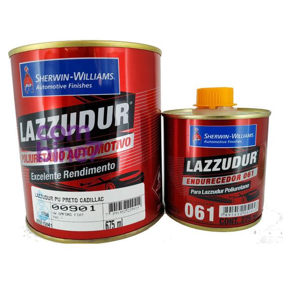 Tinta Automotiva Pu Preto Cadilac e Catalisador 061 Kit C 0,9 Litros Lazzudur Menor preço em Tinta Automotiva Pu Preto Cadilac e Catalisador 061 Kit C 0,9 Litros Lazzudur