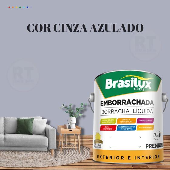 Imagem de Tinta Borracha Líquida Cinza 3.2l Premium Brasilux