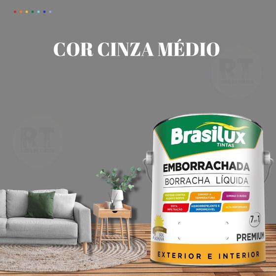 Imagem de Tinta Borracha Líquida Cinza 3.2l Premium Brasilux