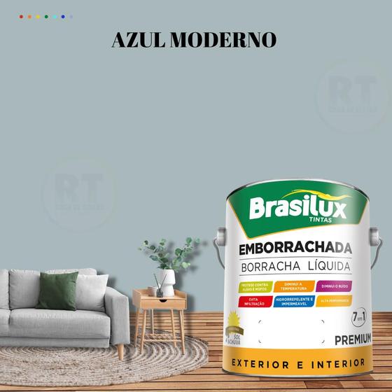 Imagem de Tinta Borracha Líquida Cor Azul Para Parede 3,2l Acrílica Lavável Antimofo.