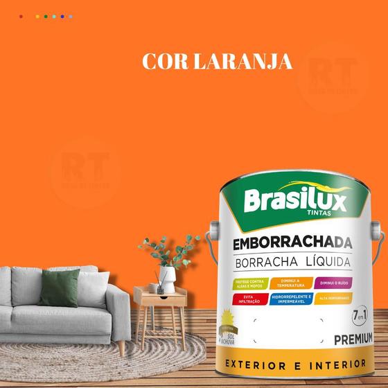 Tinta Borracha Líquida Cor Laranja Para Parede 3,2l Acrílica Lavável Antimofo. Menor preço em Tinta Borracha Líquida Cor Laranja Para Parede 3,2l Acrílica Lavável Antimofo.
