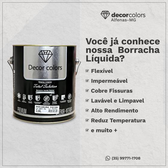 Tinta Borracha Líquida Decor Colors Solução Total 3,6L Menor preço em Tinta Borracha Líquida Decor Colors Solução Total 3,6L
