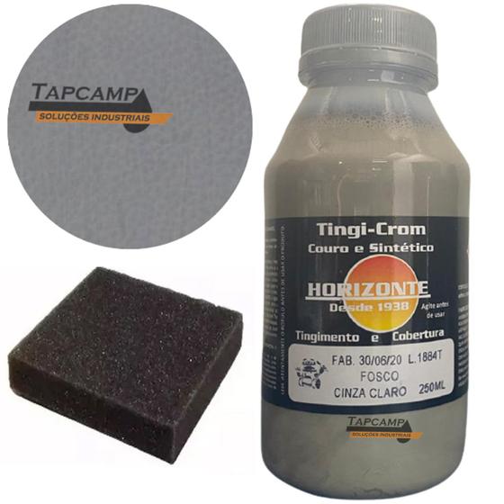 Imagem de Tinta cinza claro fosco para Couro Restaura Banco Carro Capa Painel Moto 250ml
