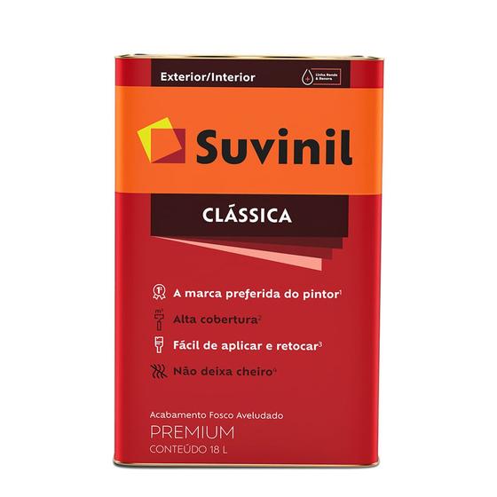 Tinta Clássica 18L Gelo - Suvinil - 53363406 - Unitário Menor preço em Tinta Clássica 18L Gelo - Suvinil - 53363406 - Unitário