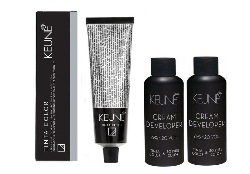 Imagem de Tinta Coloração Keune 8.1 Louro Cl Cinza + 2 Developer 20vol
