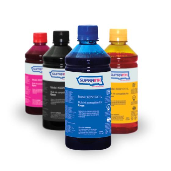 Imagem de Tinta Compatível Epson L3250 L3210 L3150 L3110 L1250 L5290 L5190 4 Frascos 500ml 544 - Supraink
