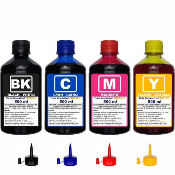 Imagem de Tinta Compatível Para Epson L395 L396 L380 L375 664 Kit 4x 500ml