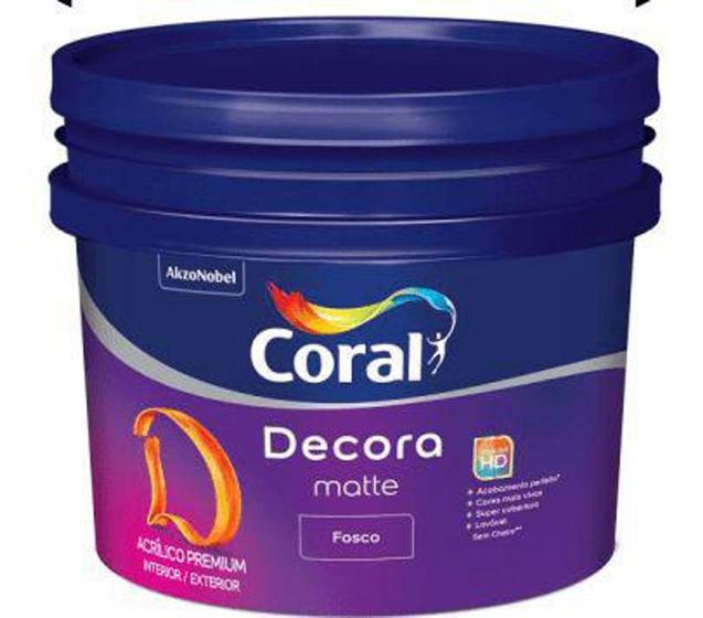 Imagem de Tinta Coral Decora Acrílica Premium Fosca Branca 10 Litros