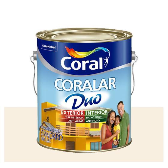 Imagem de Tinta Coral Econômica Coralar Duo acrílica fosca branco 3,6L
