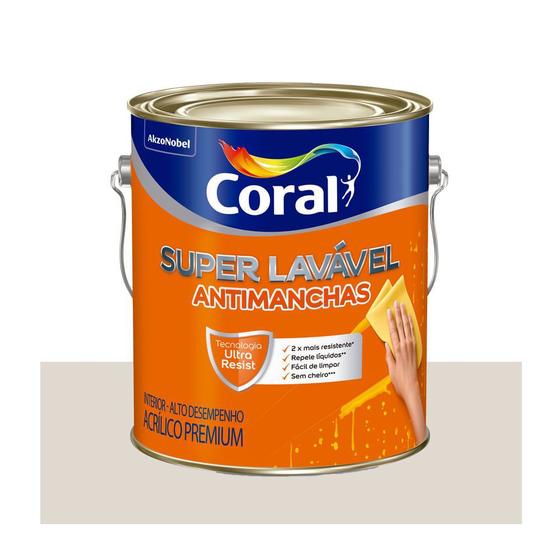 Tinta Coral Super Lavável Acrílica Eggshell Branco Gelo 3,6 Litros Menor preço em Tinta Coral Super Lavável Acrílica Eggshell Branco Gelo 3,6 Litros