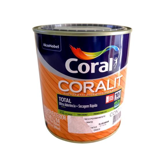 Imagem de Tinta Coralit Total Brilhante Branco Sem Cheiro 900ml Coral 