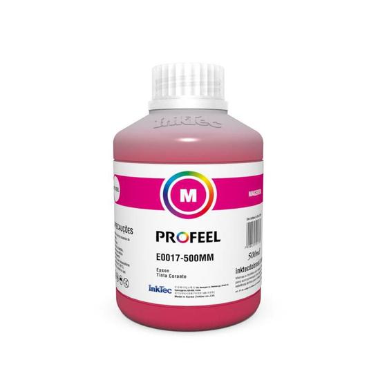 Imagem de Tinta Corante Profeel E0017 500ml Magenta  Compatível com Impressora Jato de Tinta L380 L365 L375 L3110 L3150 L3210 L3250 L800 L801 L805 L810 L850 