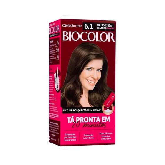 Tinta de Cabelo Biocolor Mini Kit Louro Cinza Escuro Moderno 6.1 ...