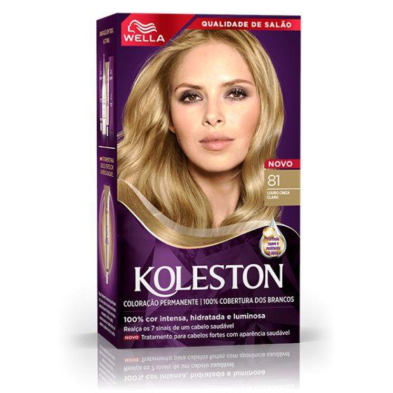 Imagem de Tinta De Cabelo Kit Koleston Cor Louro Cinza Claro 81 Wella