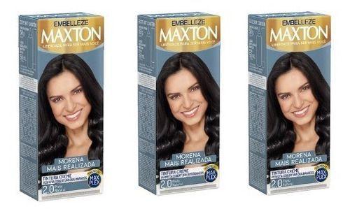 Imagem de - Tinta De Cabelo Maxton Embelleze 2.0 Preto Natural - 3 Unid