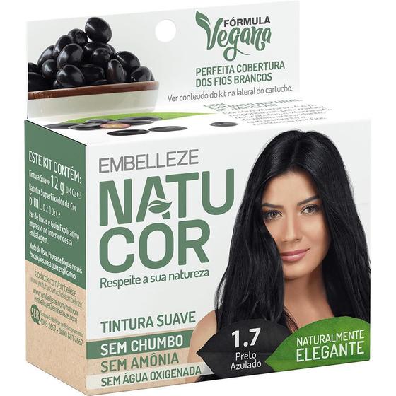Tinta de Cabelo Naturalmente Elegante 1.7 Kit Natucor Preto Azulado Menor preço em Tinta de Cabelo Naturalmente Elegante 1.7 Kit Natucor Preto Azulado