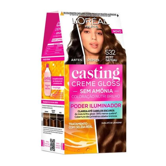 Imagem de Tinta De Cabelo Sem Amônia Casting Creme Gloss Cor 532 Petit Gateau L'oréal Paris