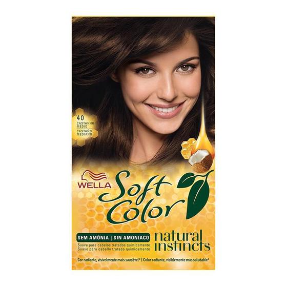 Tinta de Cabelo Soft Color Castanho Médio 40 - Wella - Tinta de Cabelo ...