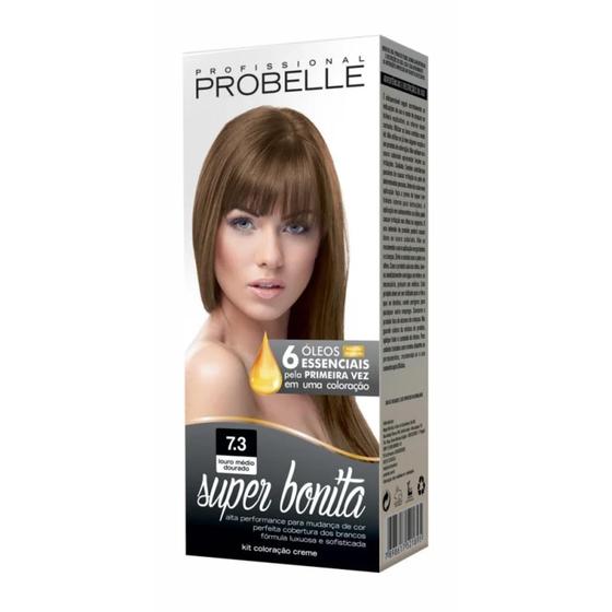 Tinta de cabelo Super Bonita Probelle 7.3 Louro Médio Dourado - Tinta ...