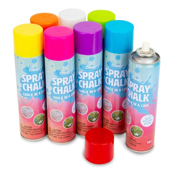 Imagem de Tinta de Calçada Lavável Boley - Spray Chalk (8 Unidades, 200ml) - Efeito Envelhecido