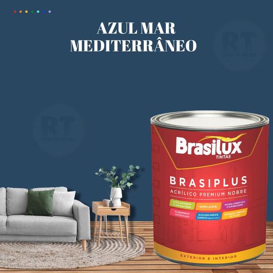 Imagem de Tinta de Parede Azul Marinho 800ml Brasiplus Acrílica Fosca