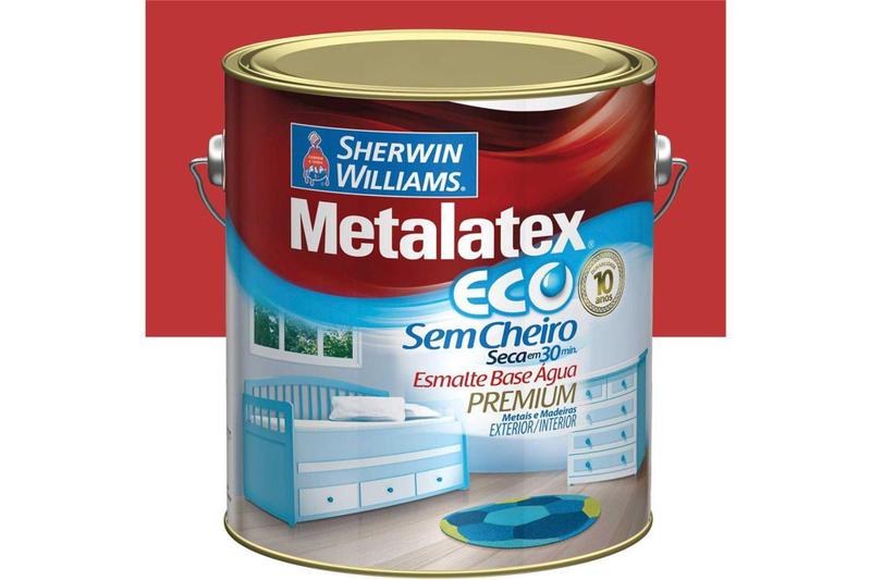 Imagem de Tinta Eco Esmalte Alto Brilho Vermelho 3,6 Litros - Sherwin Williams