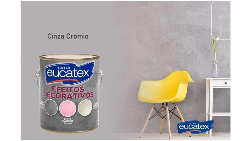 Imagem de Tinta Efeito Cimento Queimado Cinza Crômio 3,6L Eucatex