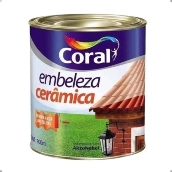 Imagem de Tinta Embeleza Cerâmica Para Telhas E Tijolos 900ml Coral