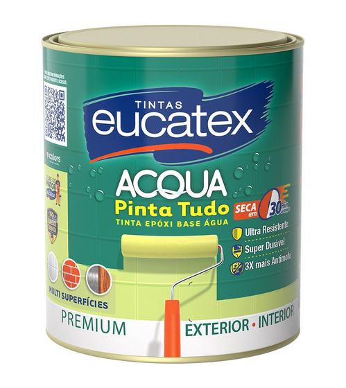 Imagem de Tinta Epóxi Eucatex Base d'Água Cor Branco Anti Mofo Parede Madeira Metal Azulejo Qualidade 900ml