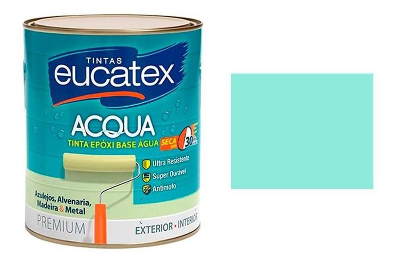 Imagem de Tinta Epóxi Verde Agua Base Água P/ Piso Paredes Azulejo 900ml