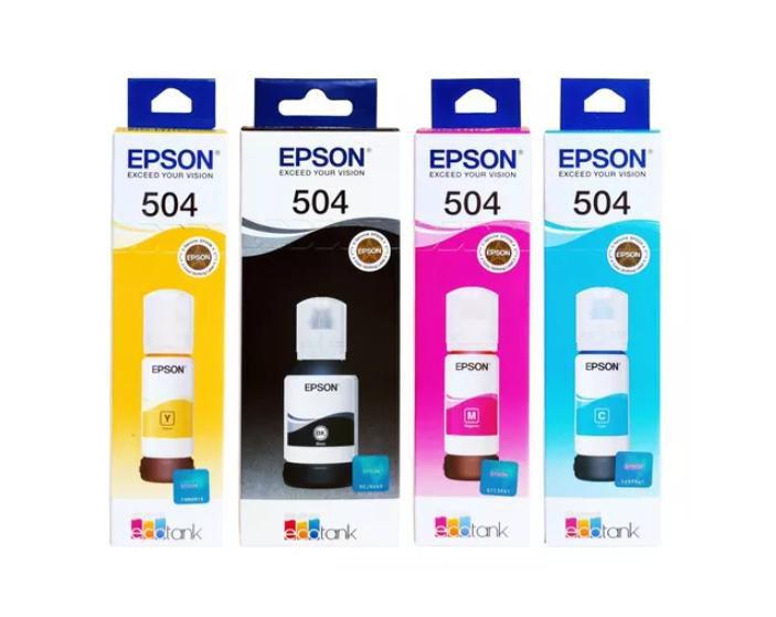 Imagem de Tinta EPSON T504 L4150 / L4160 / L6161 / L6191 / L6171 Kit 4 Colorida
