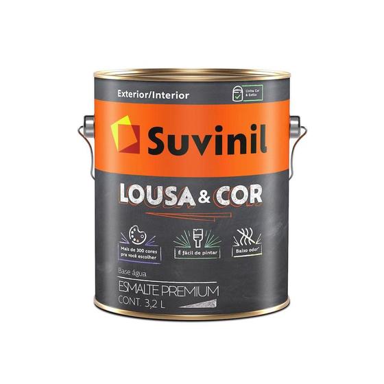 Imagem de Tinta Esmalte a Base de Água Preto Absoluto Lousa e Cor 3.2 litros - Suvinil