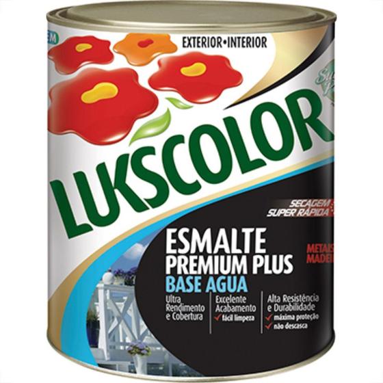 Imagem de Tinta Esmalte. Base Agua 1/4 (900ml) Lukscolor Branco