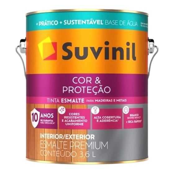 Tinta Esmalte Base De Água Seca Rápido Brilhante 3,6 Litros Suvinil - Cores Menor preço em Tinta Esmalte Base De Água Seca Rápido Brilhante 3,6 Litros Suvinil - Cores