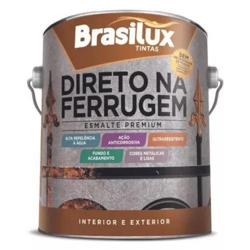 Imagem de Tinta Esmalte Brasilux Direto Na Ferrugem Branco Brilh. 3.6L