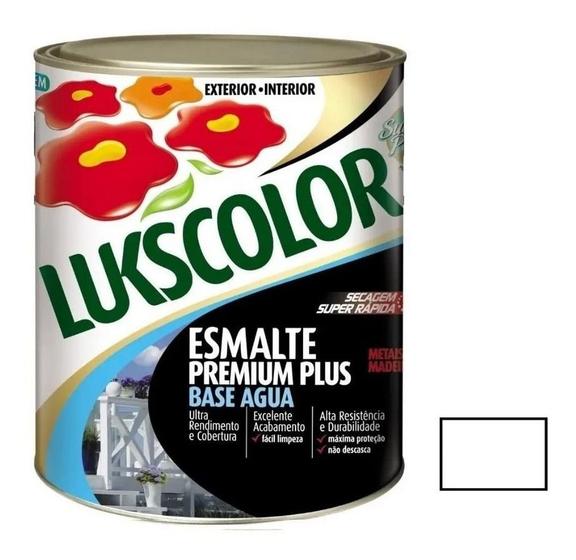 Tinta Esmalte Brilhante Base Água Branco 900ml Lukscolor Menor preço em Tinta Esmalte Brilhante Base Água Branco 900ml Lukscolor