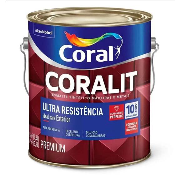 Imagem de Tinta Esmalte Coralit Ultra Resistência Fosco Preto 3,6