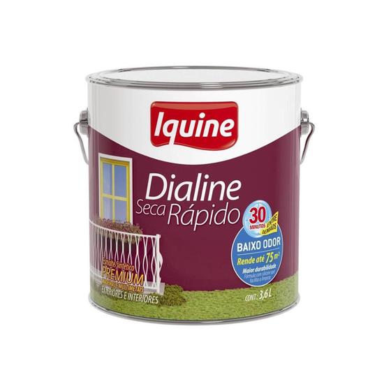 Tinta Esmalte Dialine Seca Rápido Premium Preto 3,6 Litros - Iquine Menor preço em Tinta Esmalte Dialine Seca Rápido Premium Preto 3,6 Litros - Iquine