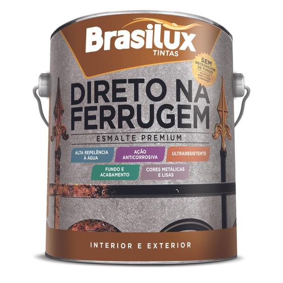 Tinta Esmalte Direto na Ferrugem 900ml Brasilux Várias Cores Menor preço em Tinta Esmalte Direto na Ferrugem 900ml Brasilux Várias Cores
