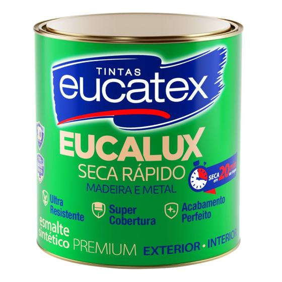 Imagem de Tinta Esmalte Eucatex Cor Cinza Médio Brilhante Resistente Madeira Metal Alta Qualidade 900ml