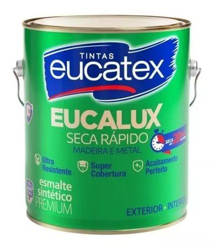 Imagem de Tinta Esmalte Eucatex Cor Marrom Conhaque Brilhante Resistente Madeira Metal Alta Qualidade 3,6L