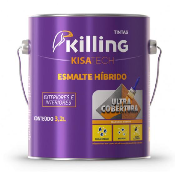 Imagem de Tinta Esmalte Híbrido KisaTech Branco Brilhante 3,2Lts - Killing