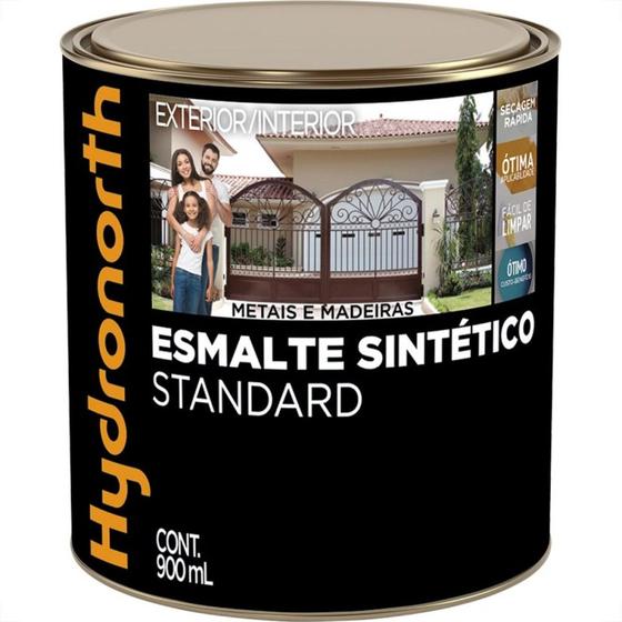 Imagem de Tinta Esmalte Hydronorth Standard Brilhante Para Metais E Madeiras 900Ml Branco Gelo