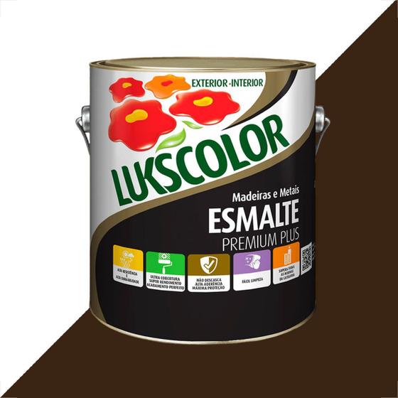 Imagem de Tinta esmalte lukscolor alto brilho 3600ml tabaco