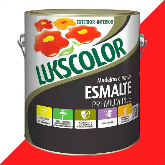Imagem de Tinta esmalte lukscolor alto brilho 3600ml vermelho