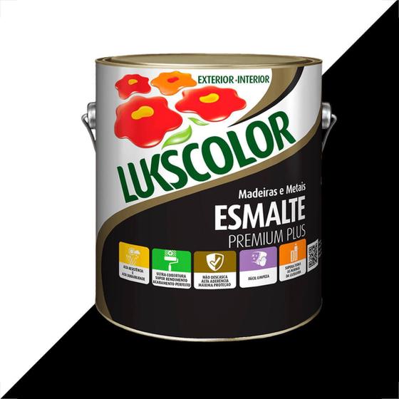 Imagem de Tinta esmalte lukscolor fosco 3600ml preto