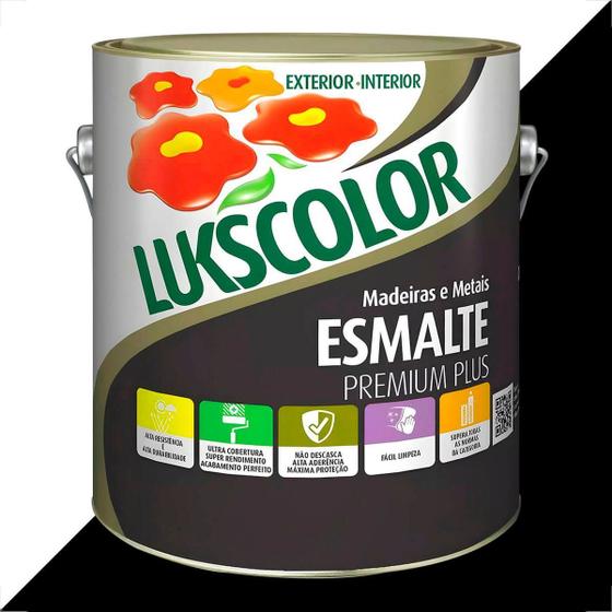 Imagem de Tinta esmalte lukscolor fosco 3600ml preto
