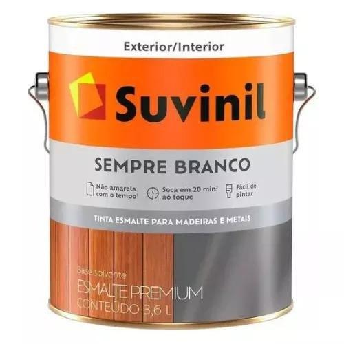 Imagem de Tinta Esmalte Não Amarela Com o Tempo - Sempre Branco P/madeiras E Metais Suvinil 3,6l